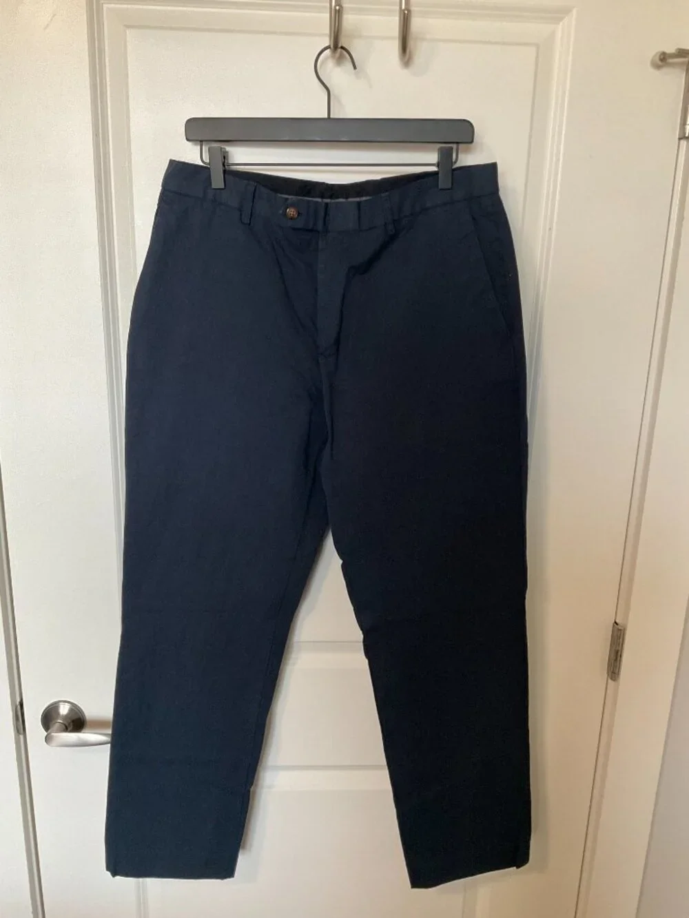 Men's JCrew Garment-dyed cotton-linen blend chino suit pant 34